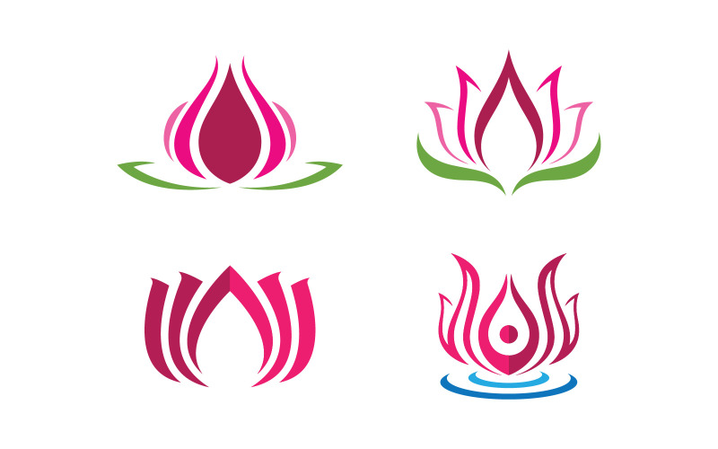 Beauty Lotus Flower logo template. V9 Logo Template