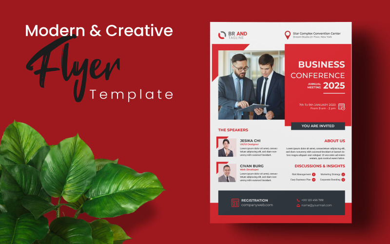 Business Conference Flyer Template Design Corporate Identity