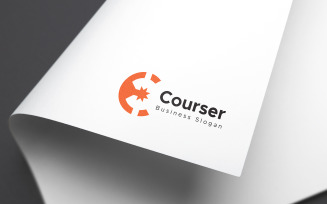 C Letter Courser Logo Design Template