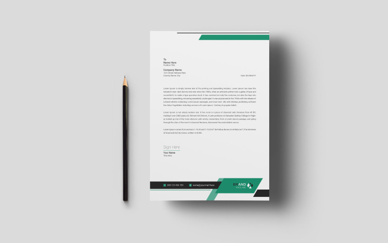 4 Colors Letterhead Design Template Corporate Identity
