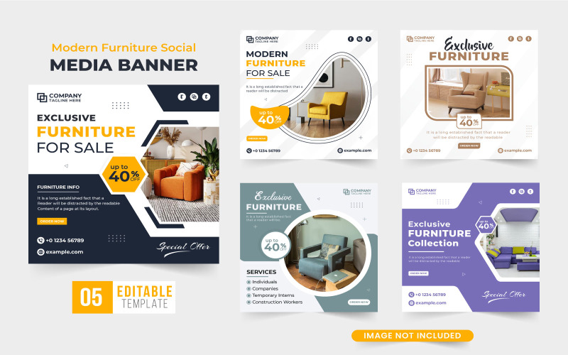 Furniture Store Promotional Web Banner Social Media