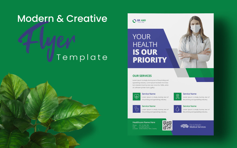 Medical Healthcare Flyer Template Design Corporate Identity