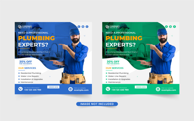 Plumbing business promotion template Social Media