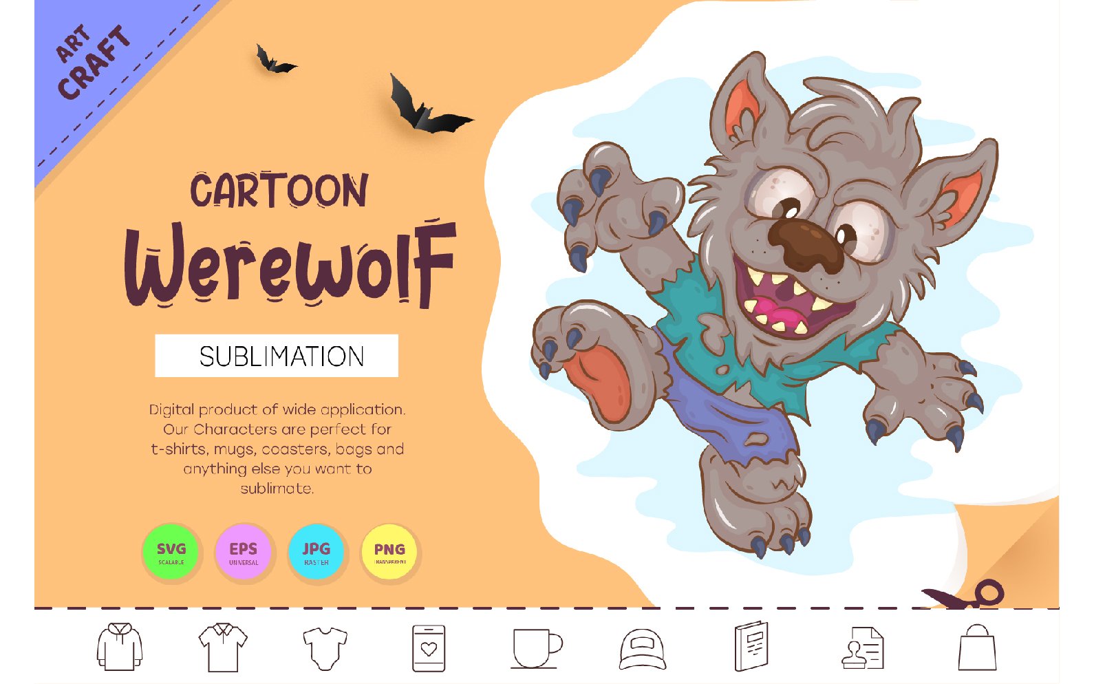 Kit Graphique #276252 Dessin-anim Werewolf Divers Modles Web - Logo template Preview