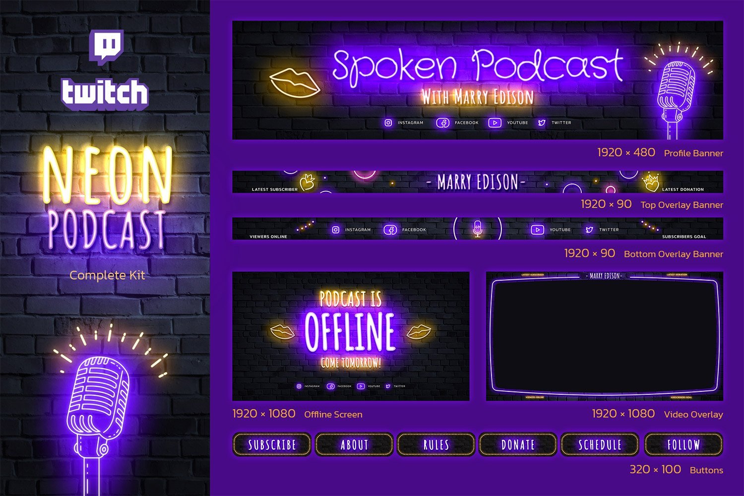 Template #276256 Twitch Cover Webdesign Template - Logo template Preview