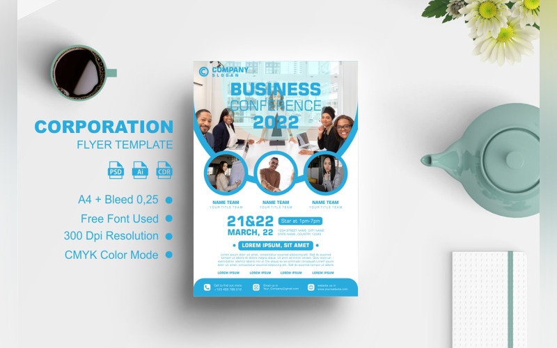 Business Conference Flyer Style Corporate Identity