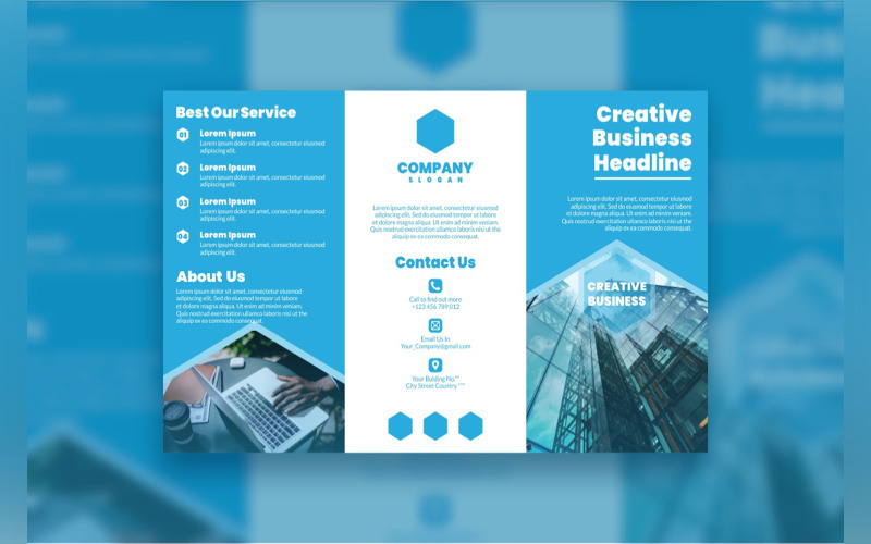 Creative Business Tri-Fold Brochure Corporate Identity