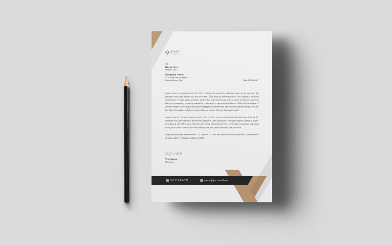 Creative Flat Letterhead Template with Various Colors Corporate Identity