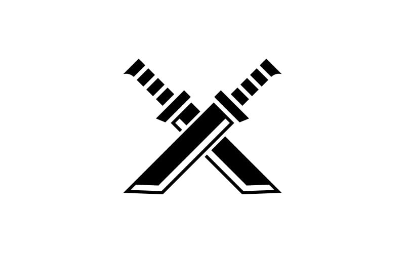 Cross Sword Logo template. Vector illustration. V10 Logo Template