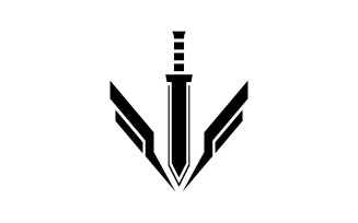 Cross Sword Logo template. Vector illustration. V1