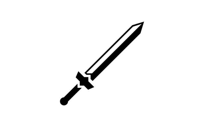 Cross Sword Logo template. Vector illustration. V6 Logo Template