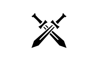 Cross Sword Logo template. Vector illustration. V8