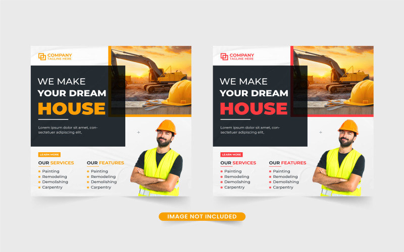 Home-making business template vector Social Media