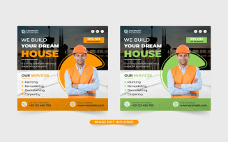 Home repairing business template vector