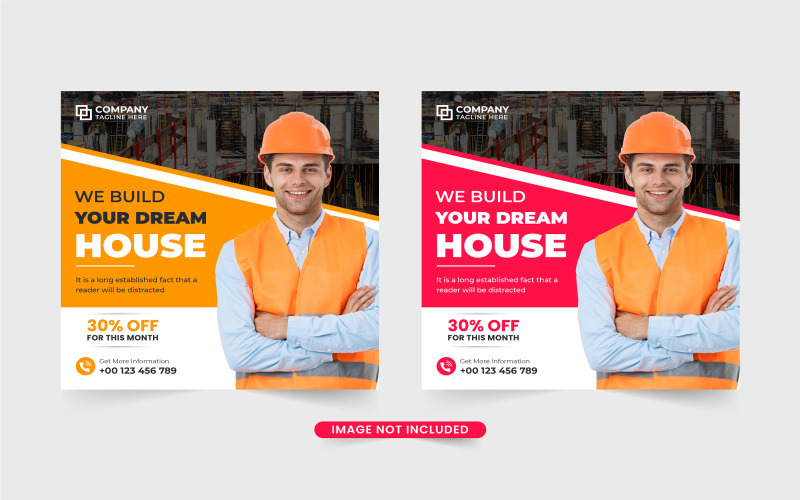 House-making business template vector Social Media