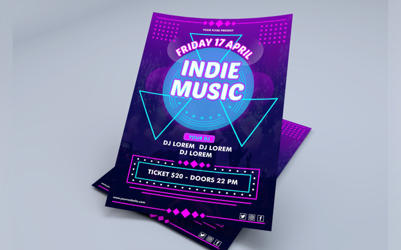 Indie Music Flyer Template Corporate Identity