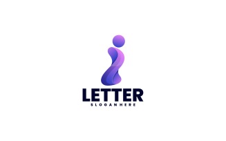Letter I Gradient Logo Template