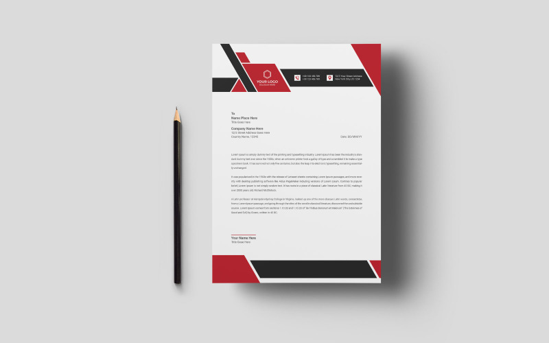 Modern Company Letterhead Design Corporate Identity