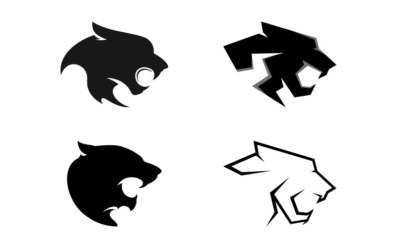 Phanter Silhouette logo template. Vector illustration. V9 Logo Template