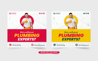 Plumbing business promotion template vector