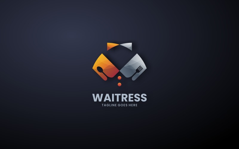 Waitress Gradient Logo Style Logo Template