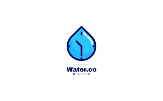 Water Clock Simple Logo Style