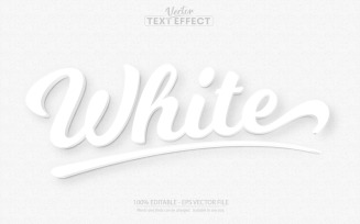 White - Editable Text Effect, Minimal And Cartoon Text Style, Graphics Illustration