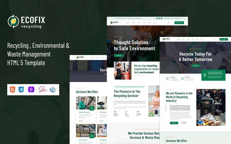 Ecofix - Recycling Services & Waste Management HTML Template Website Template