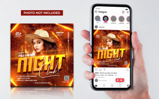 Night Club Party Flyer Template Social Media Post