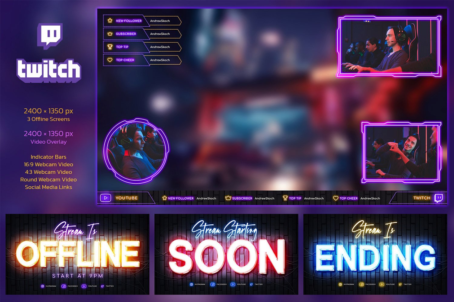 Template #276403 Twitch Overlay Webdesign Template - Logo template Preview