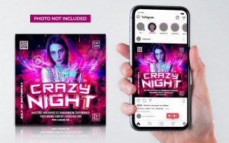 Crazy Night Club Dj Party Flyer Social