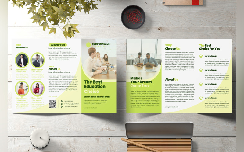 Education Tri-Fold Brochure Template Corporate Identity