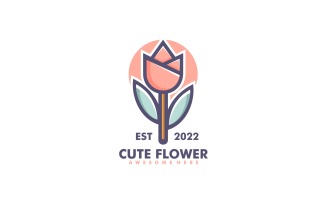 Flower Simple Mascot Logo Style