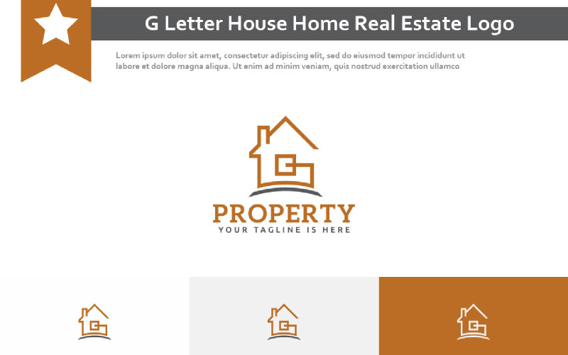 G Letter House Home Line Property Real Estate Monoline Logo Logo Template