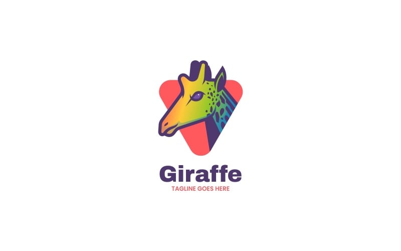 Giraffe Color Mascot Logo Logo Template