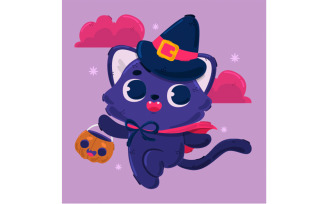 Halloween Cat Character Illustration