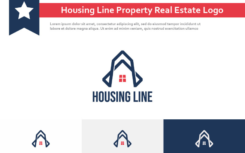 Housing Line Property Real Estate Monoline Style Logo Logo Template