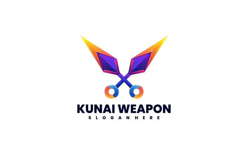 Kunai Weapon Gradient Colorful Logo Logo Template