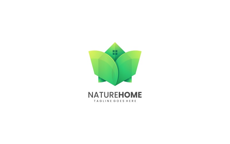 Nature Home Gradient Logo Style Logo Template