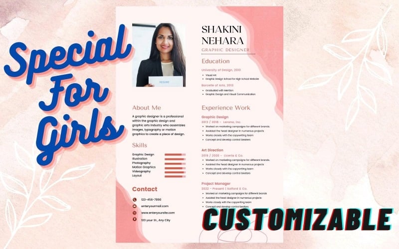 Professional CV resumes For Girls Resume Template