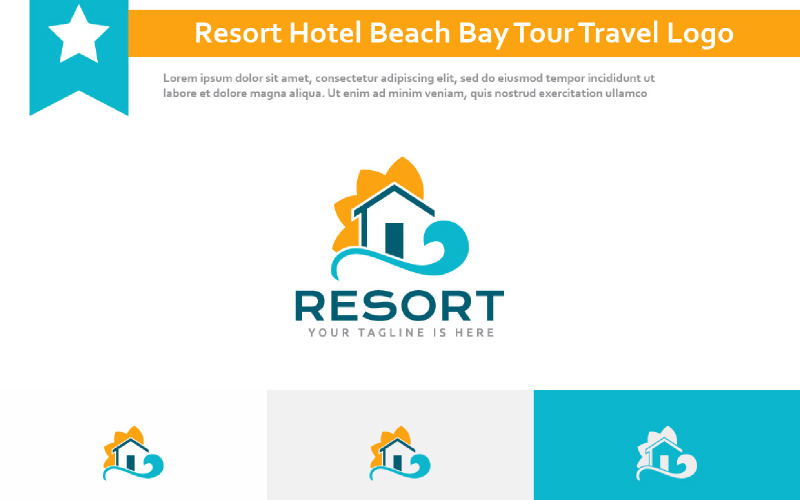 Resort Hotel Beach Bay Tour Travel Logo Logo Template