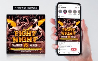 Sport Fight Night Flyer Social Media Template