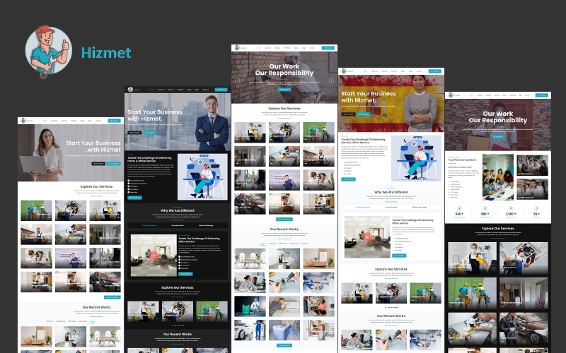 Hizmet - Service Provider Company for Home, Office, and Personal Work HTML Website Template