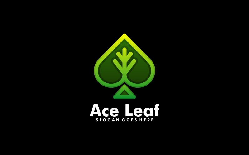 Ace Leaf Line Art Gradient Logo Logo Template