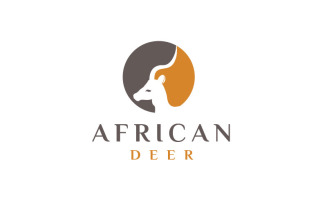 African Deer Head Logo Design Vector