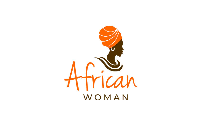 Beautiful African Woman Logo Design Logo Template