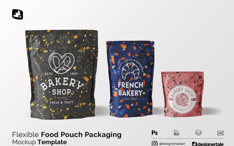 Flexible Food Pouch Packaging Mockup Product Mockup