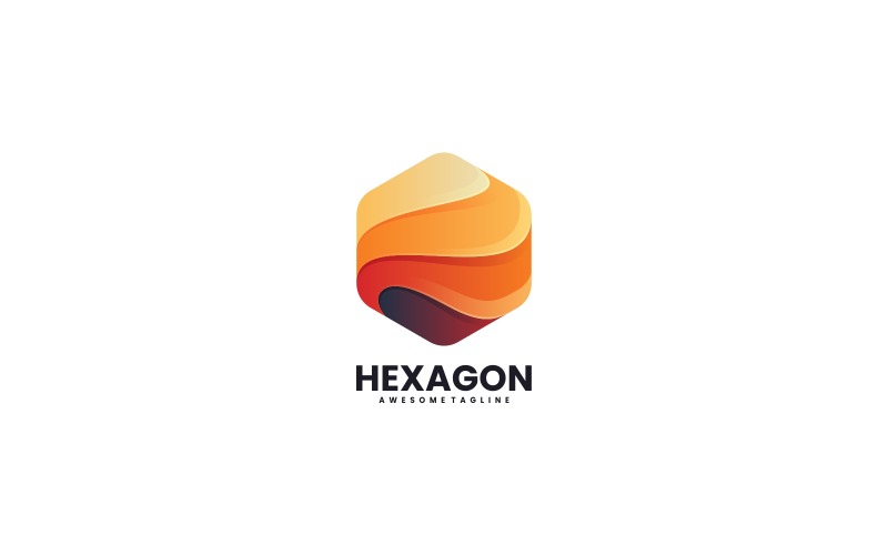 Hexagon Gradient Logo Style 1 Logo Template