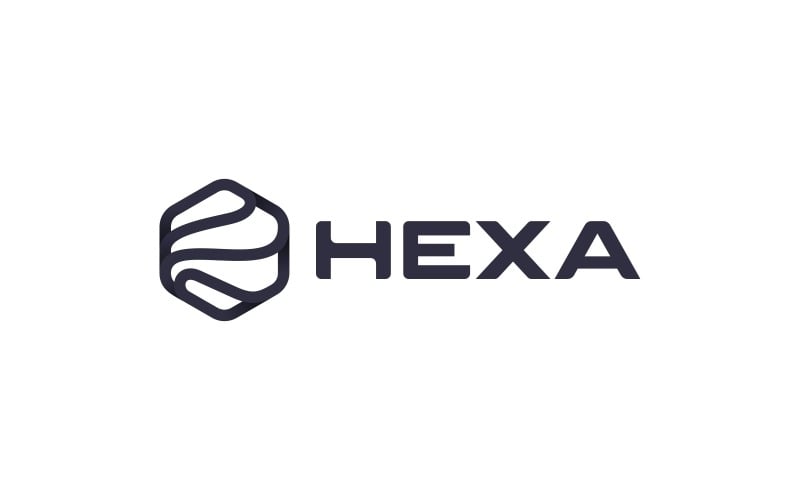 Hexagon Line Art Logo Design Logo Template