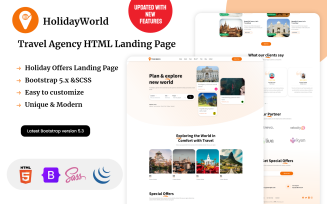 HolidayWorld - Travel Agency HTML Landing Page